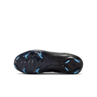 Nike Zoom Mercurial Vapor 16 Pro Gazon Naturel Chaussures de Foot (FG) Enfants Noir Bleu Clair