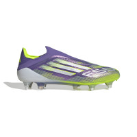 adidas F50 Elite Sans Lacets Crampons Vissés Chaussures de Foot (SG) Mauve Blanc Néon Jaune