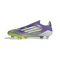 adidas F50 Elite Sans Lacets Crampons Vissés Chaussures de Foot (SG) Mauve Blanc Néon Jaune