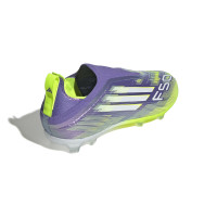 adidas F50 Elite Veterloze Gras Voetbalschoenen (FG) Kids Paars Wit Neongeel