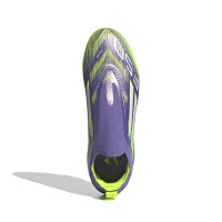 adidas F50 Elite Veterloze Gras Voetbalschoenen (FG) Kids Paars Wit Neongeel