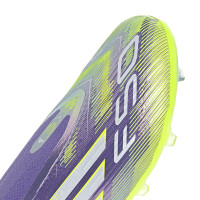 adidas F50 Elite Veterloze Gras Voetbalschoenen (FG) Kids Paars Wit Neongeel