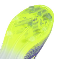 adidas F50 Elite Veterloze Gras Voetbalschoenen (FG) Kids Paars Wit Neongeel