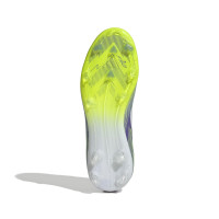 adidas F50 Elite Gazon Naturel Chaussures de Foot (FG) Enfants Mauve Blanc Néon Jaune