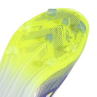 adidas F50 Elite Gazon Naturel Chaussures de Foot (FG) Enfants Mauve Blanc Néon Jaune