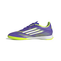 adidas F50 League Zaalvoetbalschoenen (IN) Paars Wit Neongeel