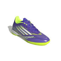adidas F50 League Zaalvoetbalschoenen (IN) Paars Wit Neongeel