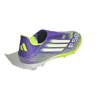 adidas F50 League Veterloze Gras / Kunstgras Voetbalschoenen (MG) Paars Wit Neongeel