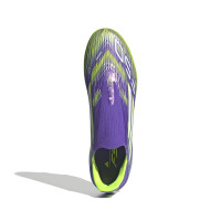 adidas F50 League Veterloze Gras / Kunstgras Voetbalschoenen (MG) Paars Wit Neongeel