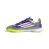 adidas F50 League Zaalvoetbalschoenen (IN) Kids Paars Wit Neongeel
