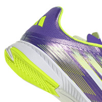 adidas F50 League Zaalvoetbalschoenen (IN) Kids Paars Wit Neongeel