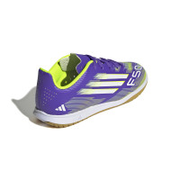 adidas F50 Club Zaalvoetbalschoenen (IN) Kids Paars Wit Neongeel