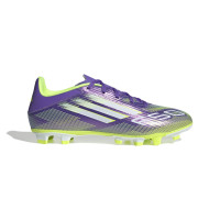 adidas F50 Club Gras / Kunstgras Voetbalschoenen (MG) Paars Wit Neongeel