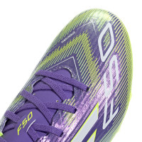 adidas F50 Club Gras / Kunstgras Voetbalschoenen (MG) Paars Wit Neongeel