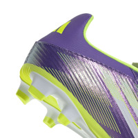 adidas F50 Club Gras / Kunstgras Voetbalschoenen (MG) Paars Wit Neongeel