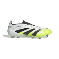adidas Predator Elite Gazon Naturel Chaussures de Foot (FG) Blanc Noir Jaune Néon