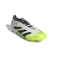 adidas Predator Elite Gazon Naturel Chaussures de Foot (FG) Blanc Noir Jaune Néon