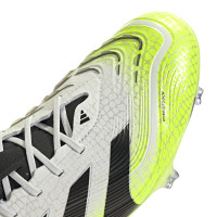 adidas Predator Elite Gazon Naturel Chaussures de Foot (FG) Blanc Noir Jaune Néon