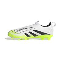 adidas Predator League Sans Lacets Gazon Naturel Artificiel Chaussures de Foot (MG) Enfants Blanc Noir Néon Jaune
