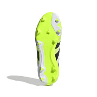 adidas Predator League Sans Lacets Gazon Naturel Artificiel Chaussures de Foot (MG) Enfants Blanc Noir Néon Jaune