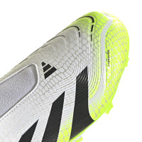 adidas Predator League Sans Lacets Gazon Naturel Artificiel Chaussures de Foot (MG) Enfants Blanc Noir Néon Jaune
