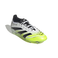 adidas Predator Elite Gazon Naturel Chaussures de Foot (FG) Enfants Blanc Noir Jaune Néon