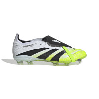 adidas Predator Elite FT Gazon Naturel Chaussures de Foot (FG) Enfants Blanc Noir Néon Jaune