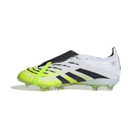 adidas Predator Elite FT Gazon Naturel Chaussures de Foot (FG) Enfants Blanc Noir Néon Jaune
