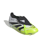adidas Predator Elite FT Gazon Naturel Chaussures de Foot (FG) Enfants Blanc Noir Néon Jaune
