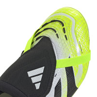 adidas Predator Elite FT Gazon Naturel Chaussures de Foot (FG) Enfants Blanc Noir Néon Jaune