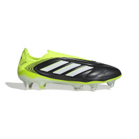 adidas Copa Pure III Elite Sans Lacets Crampons Vissés Chaussures de Foot (SG) Noir Blanc Jaune Néon