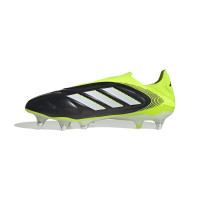 adidas Copa Pure III Elite Sans Lacets Crampons Vissés Chaussures de Foot (SG) Noir Blanc Jaune Néon
