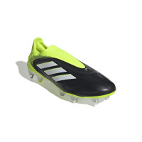 adidas Copa Pure III Elite Sans Lacets Crampons Vissés Chaussures de Foot (SG) Noir Blanc Jaune Néon