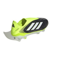 adidas Copa Pure III Elite Sans Lacets Crampons Vissés Chaussures de Foot (SG) Noir Blanc Jaune Néon