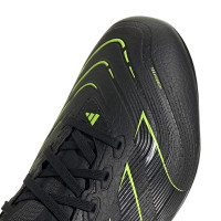 adidas Predator League Gras / Kunstgras Voetbalschoenen (MG) Zwart Donkergrijs Neongeel