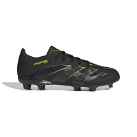 adidas Predator League Gazon Naturel Artificiel Chaussures de Foot (MG) Enfants Noir Gris Foncé Jaune Néon