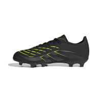 adidas Predator League Gazon Naturel Artificiel Chaussures de Foot (MG) Enfants Noir Gris Foncé Jaune Néon