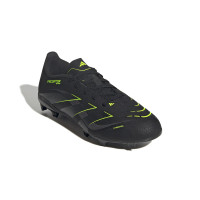 adidas Predator League Gazon Naturel Artificiel Chaussures de Foot (MG) Enfants Noir Gris Foncé Jaune Néon