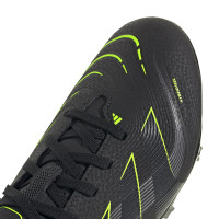 adidas Predator League Gazon Naturel Artificiel Chaussures de Foot (MG) Enfants Noir Gris Foncé Jaune Néon