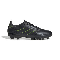 adidas Copa Pure III League Gazon Naturel Artificiel Chaussures de Foot (MG) Enfants Noir Gris Foncé Vert