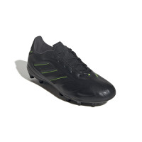 adidas Copa Pure III League Gazon Naturel Artificiel Chaussures de Foot (MG) Enfants Noir Gris Foncé Vert