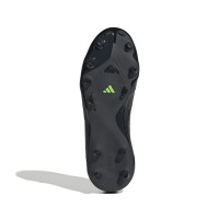 adidas Copa Pure III League Gazon Naturel Artificiel Chaussures de Foot (MG) Enfants Noir Gris Foncé Vert