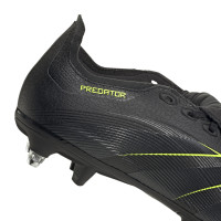 adidas Predator League FT Crampons Vissés Chaussures de Foot (SG) Noir Gris Foncé Jaune Néon