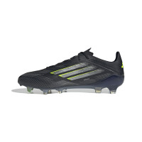 adidas F50 Elite Gazon Naturel Chaussures de Foot (FG) Noir Argenté Néon Jaune
