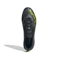 adidas F50 Elite Gazon Naturel Chaussures de Foot (FG) Noir Argenté Néon Jaune