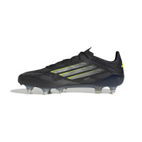 adidas F50 Elite Crampons Vissés Chaussures de Foot (SG) Noir Argenté Néon Jaune