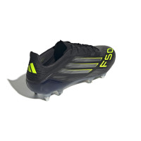 adidas F50 Elite Crampons Vissés Chaussures de Foot (SG) Noir Argenté Néon Jaune
