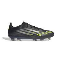 adidas F50 Pro Gras Voetbalschoenen (FG) Zwart Zilver Neongeel