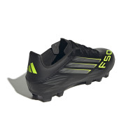 adidas F50 Club Gazon Naturel Gazon Artificiel Chaussures de Foot (MG) Noir Argenté Néon Jaune