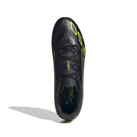 adidas F50 Club Gazon Naturel Gazon Artificiel Chaussures de Foot (MG) Noir Argenté Néon Jaune